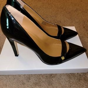 Calvin Klein heels size 9.5 black patent leather